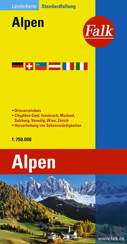 Falk länderkarte alpen 750 - länderkarte, 1:750